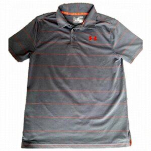Under Armour Youth Medium 10/12 Boys Grey Orange Golf Shirt